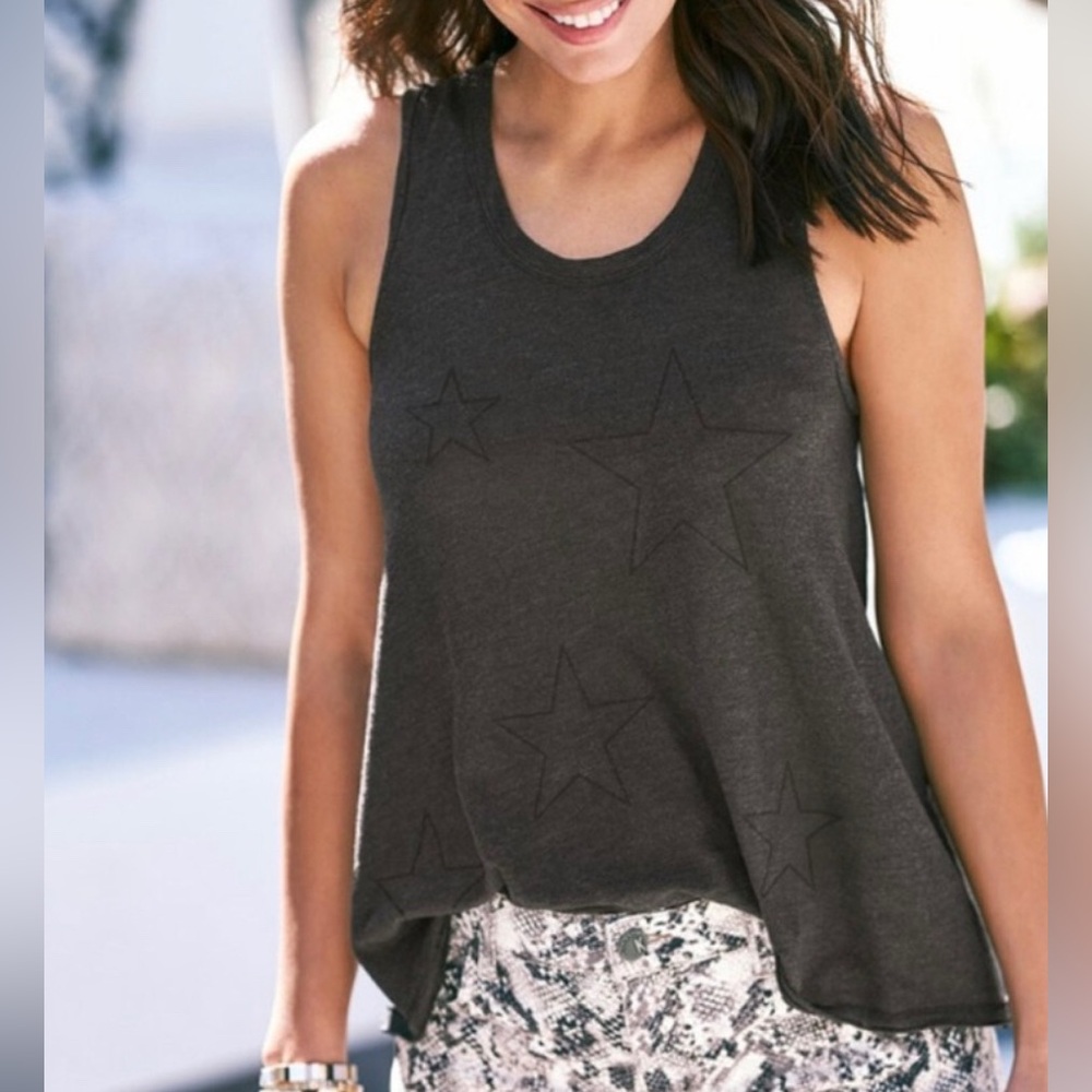 Sundry Black Star Burnout Tank Top Size 2